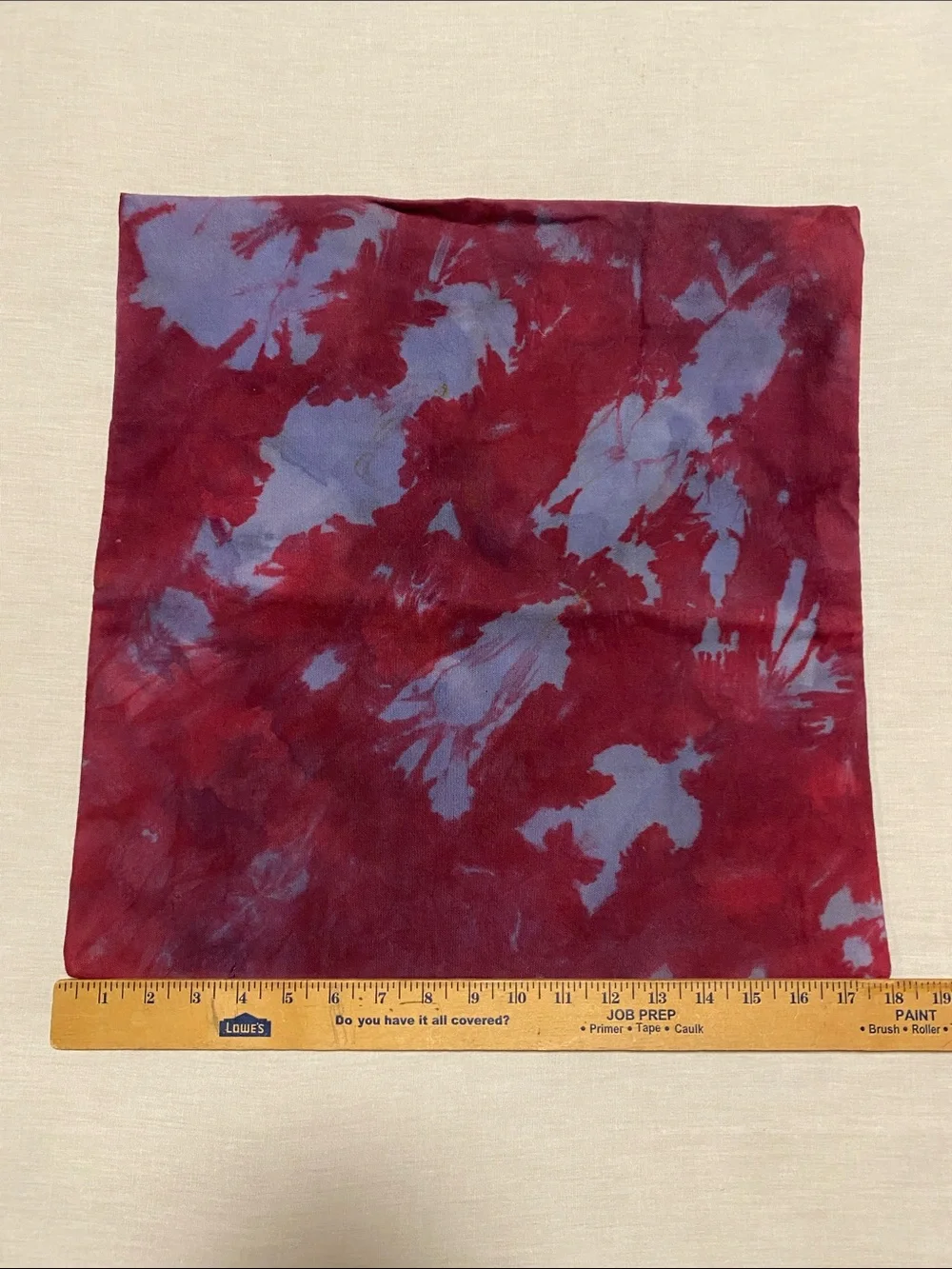 Custom Tie-Dye Pillow Cover in Burgundy and Lavender